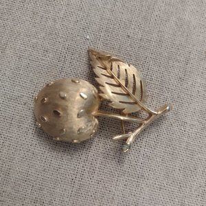 Antique Trifari Strawberry Brooch Pin